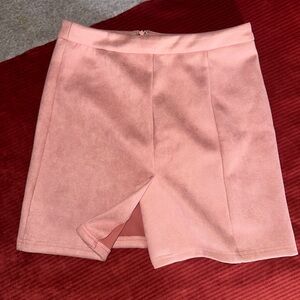 SHEIN Sm pink suede skirt